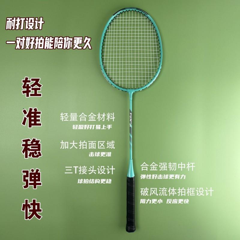 2-Pack Lightweight Aluminum Badminton Rackets Beginners Adults Students Training Set With 3 Balls Case