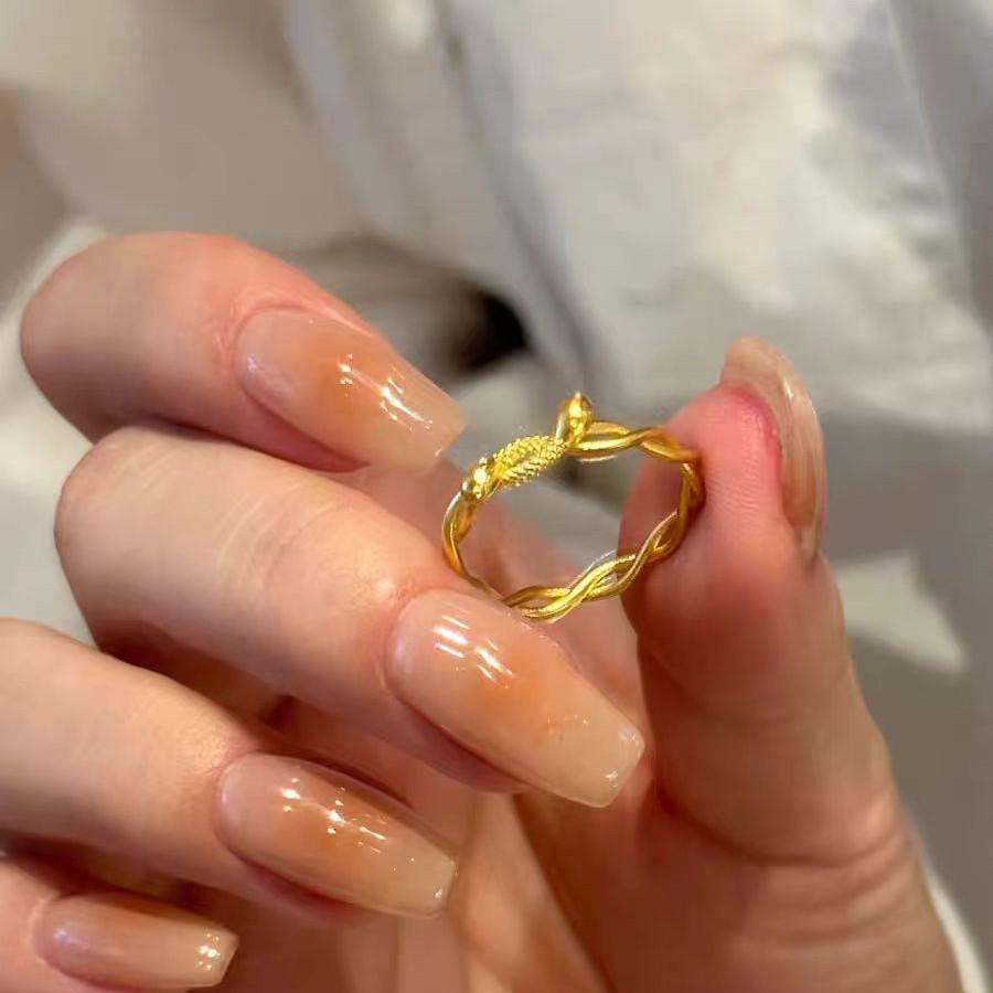 Vietnamese Gold Double Snake Ring - Simple Zodiac Open Design for Snake Year