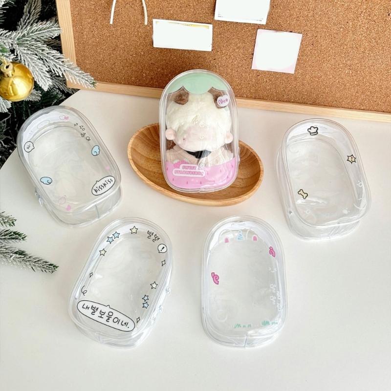 Transparent PVC Keychain Doll Storage Pouch For Mini Figures Toys School Accessories Kids Teens Travel Organizer
