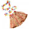 Kids Hawaiian Grass Lei Skirt Flower Wristband Garland Fancy-Costume Suit New