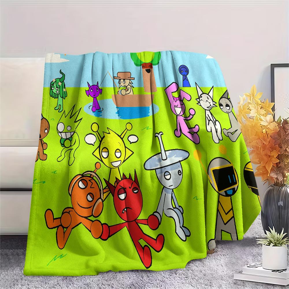 Sprunki,pattern Flannel Blanket, High Quality Comfortable for All Seasons, Home Decor, Warmth and Comfort, Perfect for Gifts.
