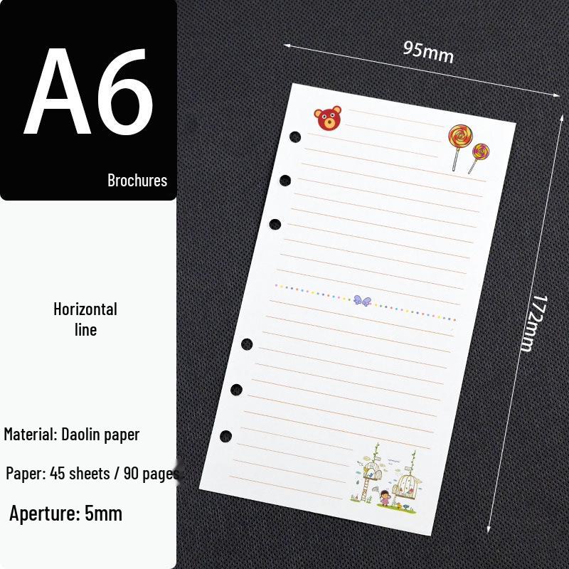 A6 Loose-Leaf Binder Refill: 6-Hole Planner & Budget Notebook Sheets