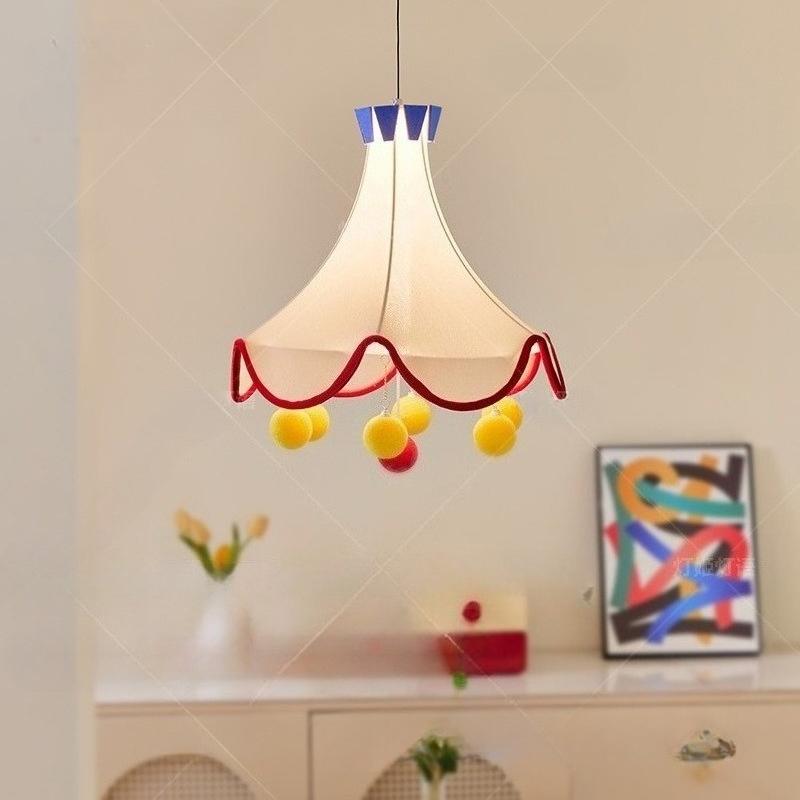 Orginalny wzór: Retro Lampa Wisząca Cyrkowa, Tkaninowa Lampa do Sypialni, Marzycielska Lampa do Pokoju Dziecięcego