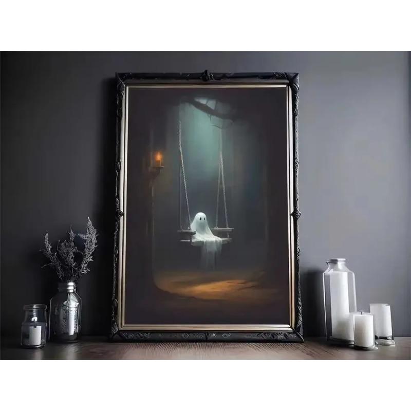 Vintage Wall Art Music Sports Spooky Aesthetics Bicycle Halloween HD Canvas Print Poster Home Living Room Bedroom Decoration