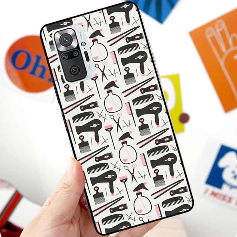 Coque Étui Coiffeur pour Xiaomi Redmi Note 12 Pro 11 8 9 10 Pro 9S 10S 11S 12S Redmi 12C 10C 9C 10A