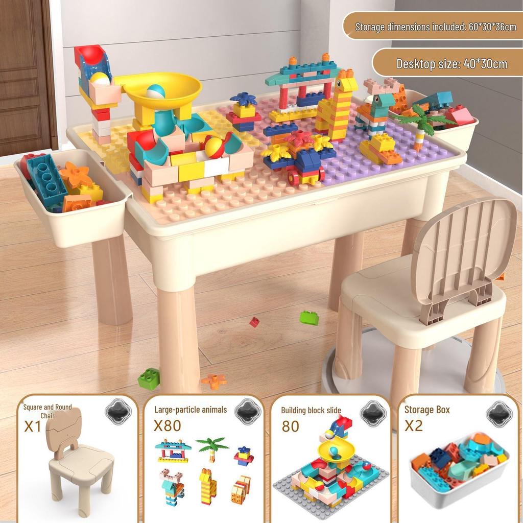 Multifunctional Building Block Table for Kids Ages 3-6: Educational & Playful Gift