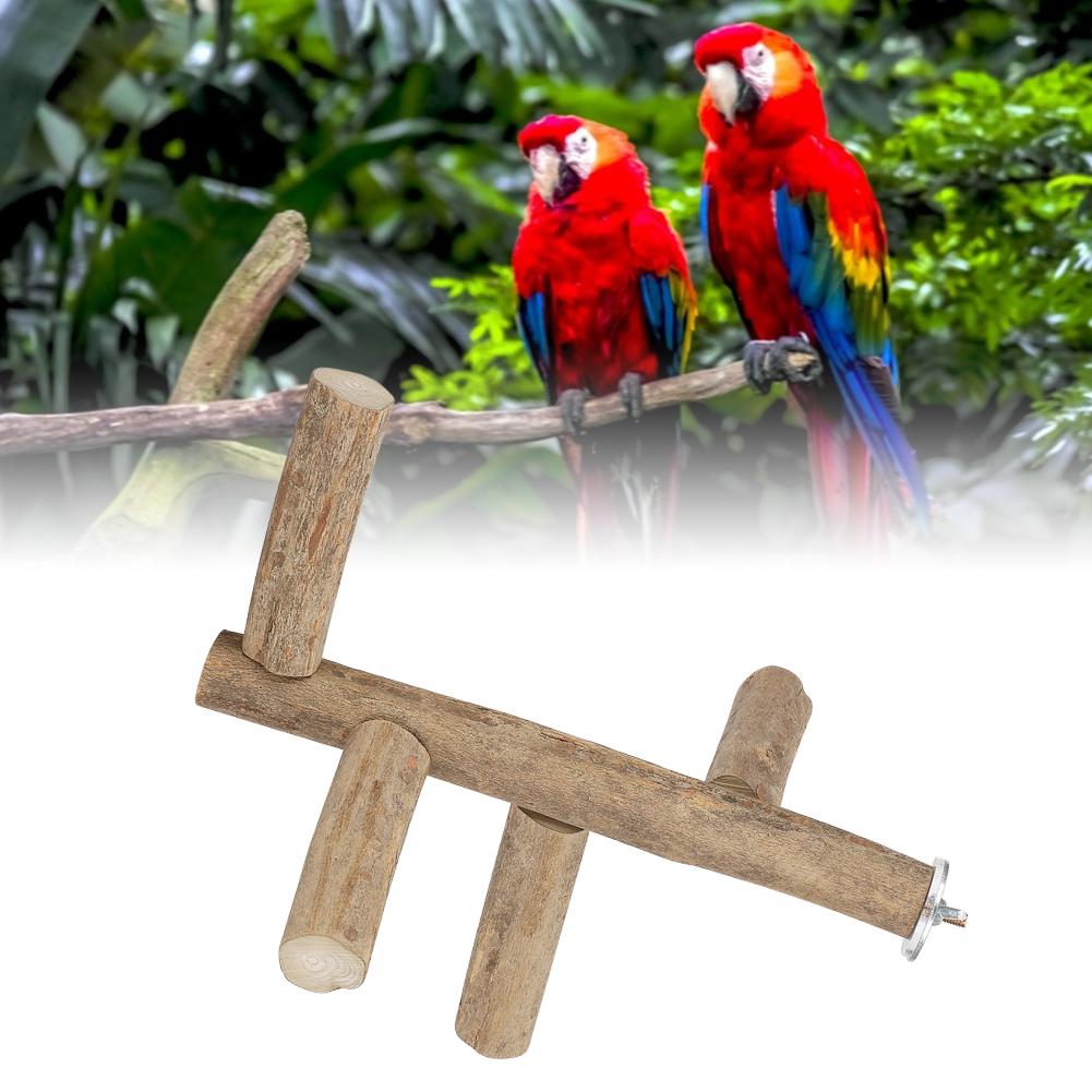 Wood Pet Parrot Perch Activity Standing Branches Toy Biting Playing Supply