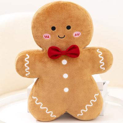 Christmas Plush Doll Cute Christmas Tree Gingerbread Man Doll Pillow Soft Sofa Cushion Ornament Fluffy Cartoon Stuffed Animal Toy Holiday