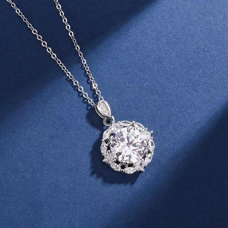 Colier cu pandantiv ou de porumbel cu diamant mare de 5 carate Moissanit simulat pentru femei, senzație de lux ușor high-end