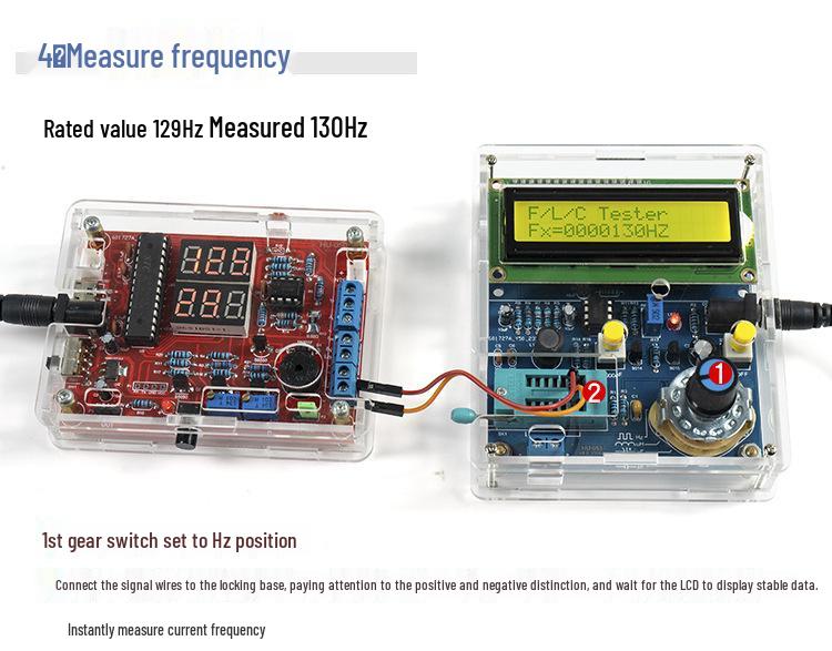DIY Electronic Kit: Capacitance & Inductance Meter with Frequency Measurement - 51 Single-Chip Tester Circuit Board Soldering Practice