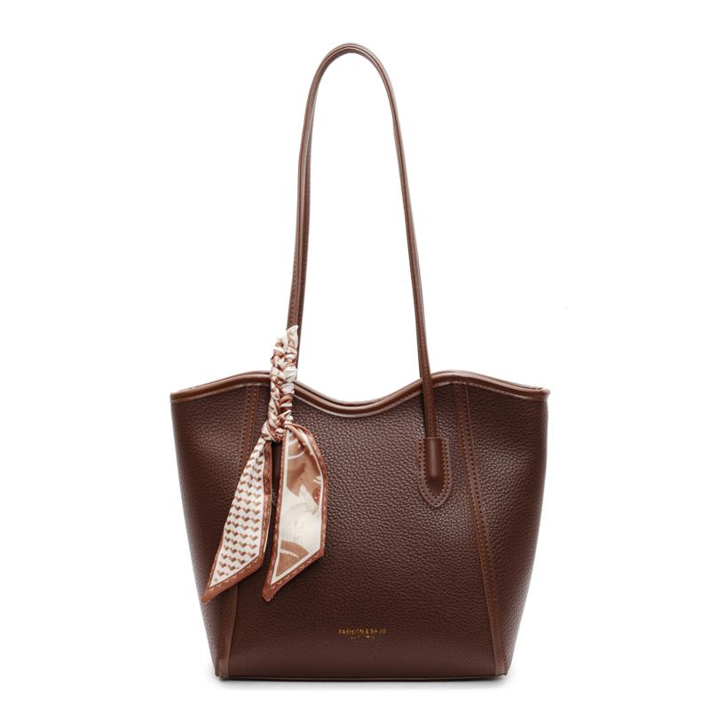 High-quality Women's PU Leather Tote Bag Large Capacity Bucket Shoulder Bag Fashion Handbag Crossbody Purse for Lady Office New