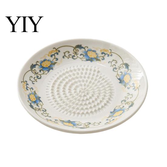 Multifunctional Garlic Dish Ceramic Grinder, Multi-Functional Grating Plate, Manual Ginger Grater Bowl Zester Bowl, All-in-One Prep Mixing Serving