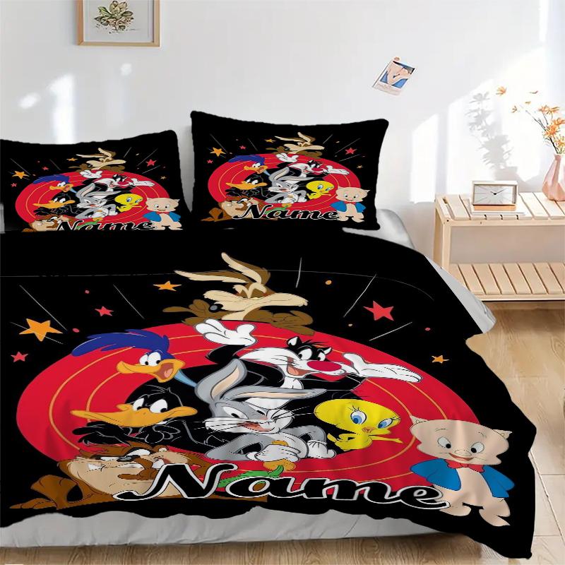 Custom Textile Tom Jerry Bedding 3 Piece Set HD Print Duvet Cover Pillowcases for Teens Adult Bedroom Decoration