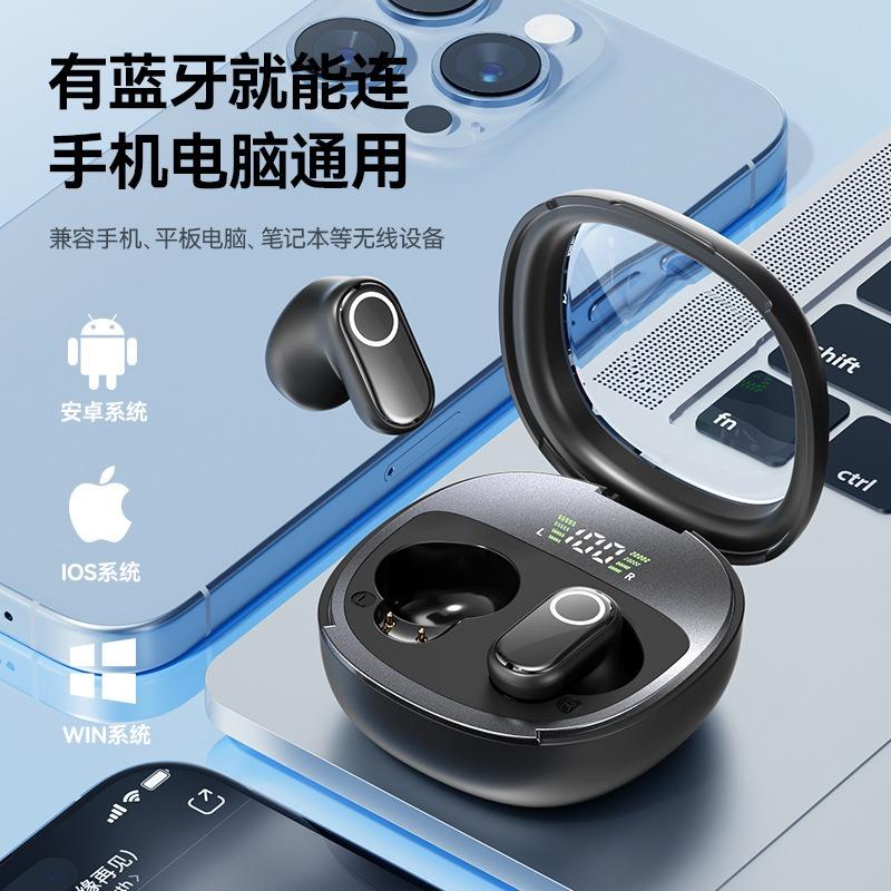 Mini short handle half-in-ear Bluetooth headset, it is painless to wear it for a long time, wireless headset, transparent cabin, private mold