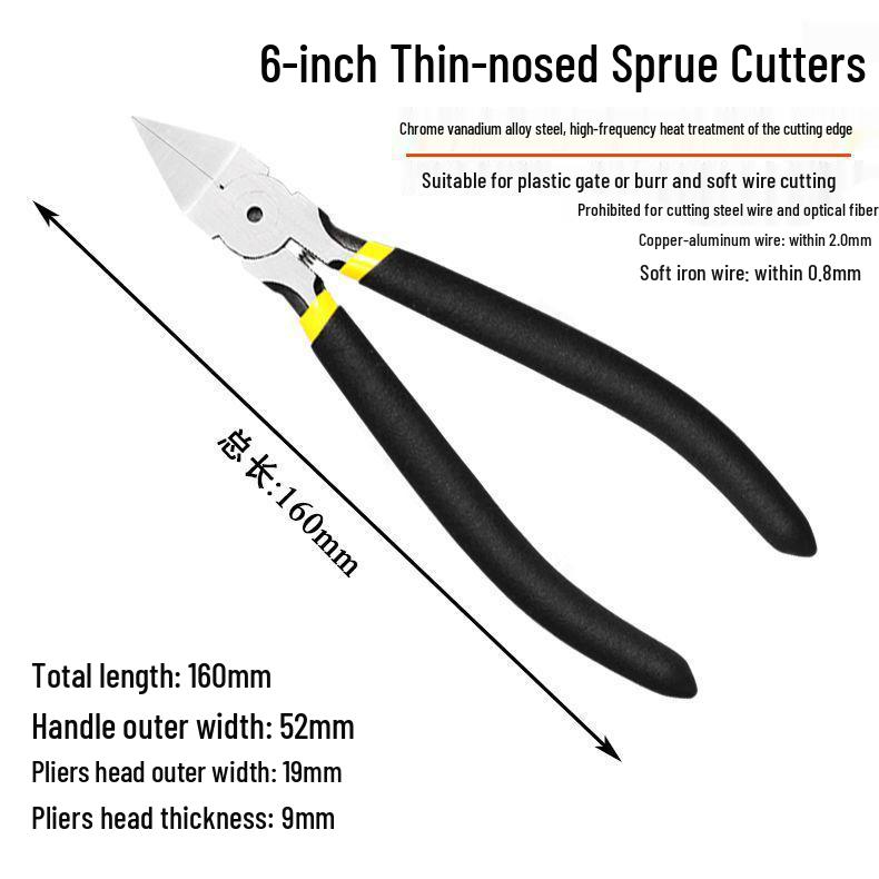 Industrial Pliers Set: 6" Cutting, 5" Diagonal, 8" Electrician's Pliers & Model Scissors