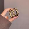 Vintage Maillard Style Coffee Leopard Print Stud Earrings Women's Design Earrings Temperament Earrings