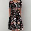 Floral Print Midi Dress with Pockets for Spring Summer