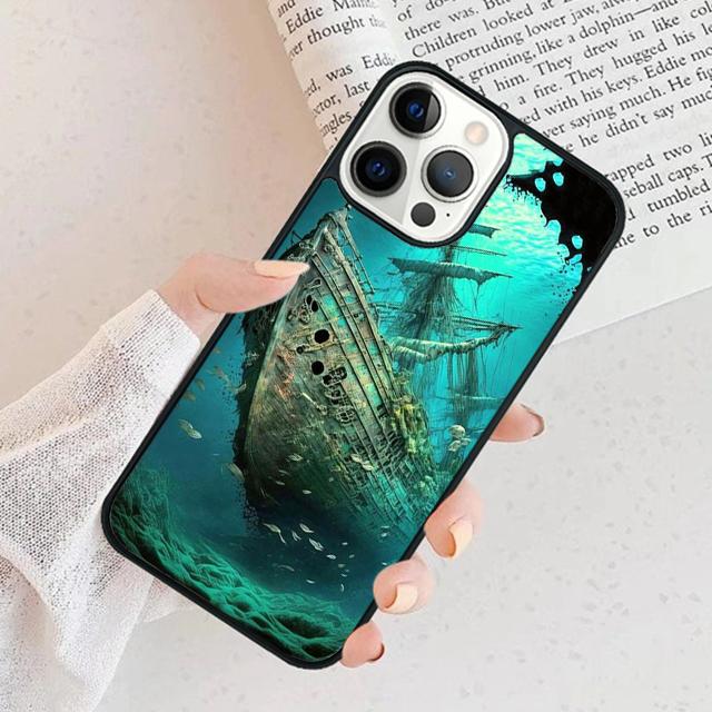 Sailing Pirate Ship Phone Case For iPhone 17 Air 15 16 Cover  11 13 14 Pro Max 12 Plus Max Fundas