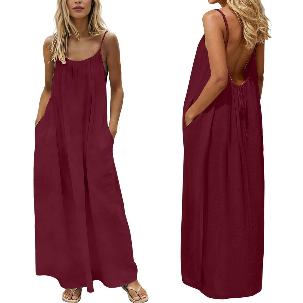 Women's Fashionable Loose-Fit -Color Casual Dress
