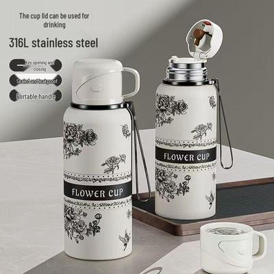 Gardenia Insulated 316 Stainless Steel Water Cup - Portable, High-Capacity for Students & Home Use