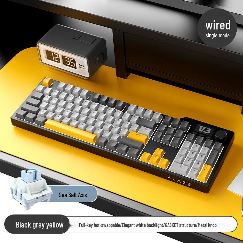 AJAZZ AK35I V3 Hot-Swap Mechanical Keyboard, Gasket Mount, PBT Keycaps