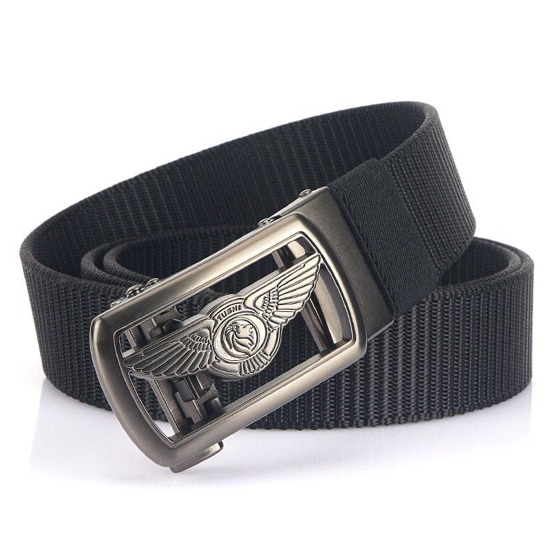 Noua centură pentru navetă pentru bărbați cu centură de nailon cu cataramă automată, centură groasă versatilă pentru petrecerea timpului liber în aer liber