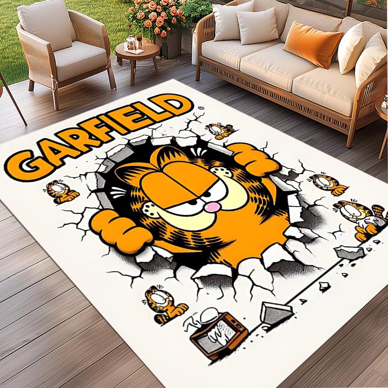 Garfield Print Rug, Washable Floor Carpet, For Entryway Dorm Laundry Room Office Study, Home Decor Birthday Christmas Gift
