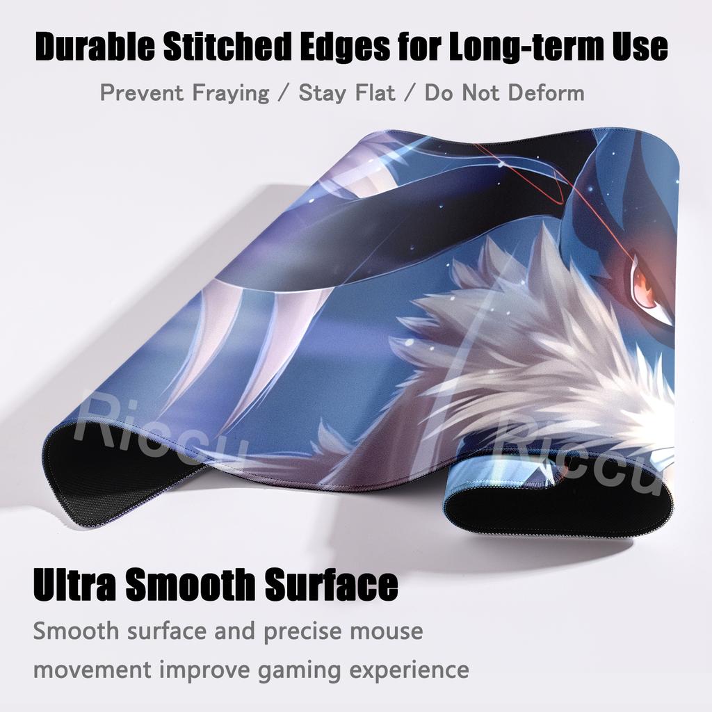 Mouse Pads Kawaii Anime Pokemon Lucario Pattern Carpet Computer Laptop Keyboard Professional Mats Office Gaming Accessories Rug