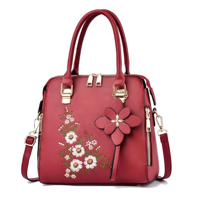 Luxus-Stickerei-Handtasche für Damen PU-Leder Quaste Umhängetasche Designer-Henkeltasche Marke Damen-Schultertasche bolso