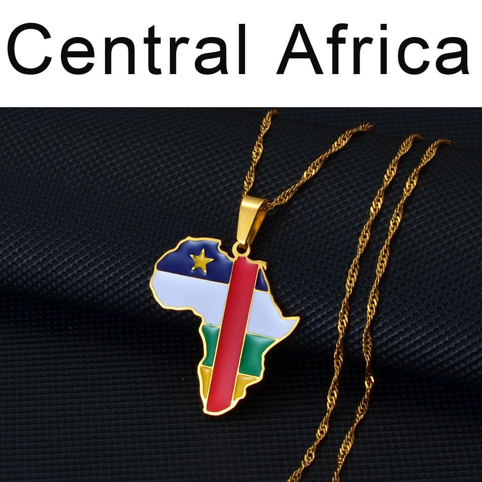 Anniyo 3CM Hip-hop Africa Map Pendant Necklace Jewelry Eritrea,Gambia,Guinea,Congo,Tunisia,Benin,Libay,Namibia,Chad,Botswana