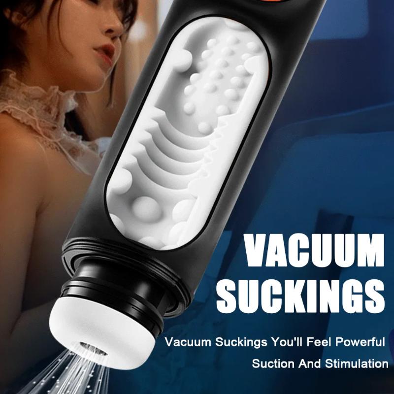 18+ Automatic Telescopic Male Masturbator, Pussy Vibration Blowjob Suction Machine, Masturbation Cup Adult Goods for Men