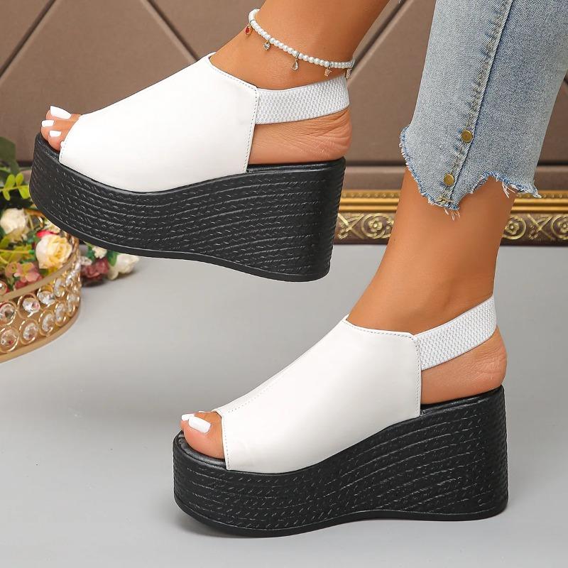 Damen Sandalen Sommer Keilsandalen Damen Plateau Hohe Absätze Schuhe Sexy Offene Sandale