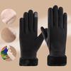 Winter Women'S Warm Gloves Have Windproof And Cold Resistant Properties, Thick Fur Lining, And Touch Screen Gloves