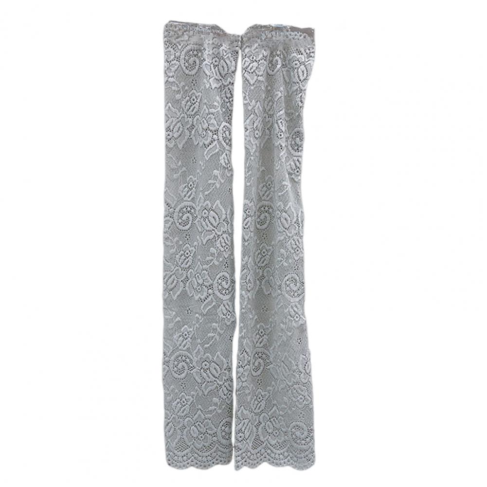 1 Pair Cycling Sun Sleeves Lace Flower Embroidery Solid Color Thin Breathable Mesh Outdoor Driving Ani UV Arm Covers