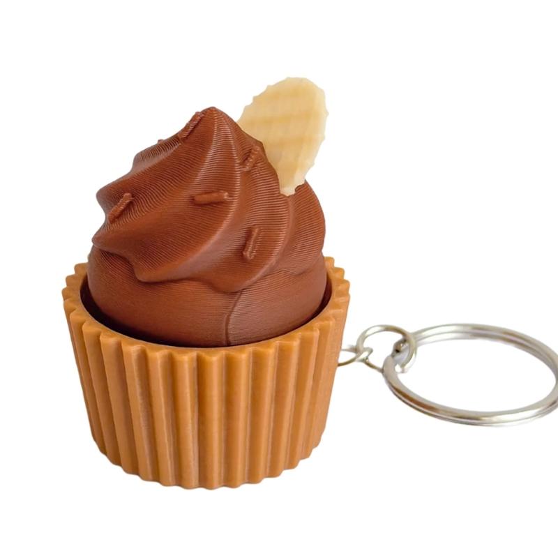 Heart Cake Design Clickers Keychain Portable Stress Reliever Toy With Polylactic Acid Materials