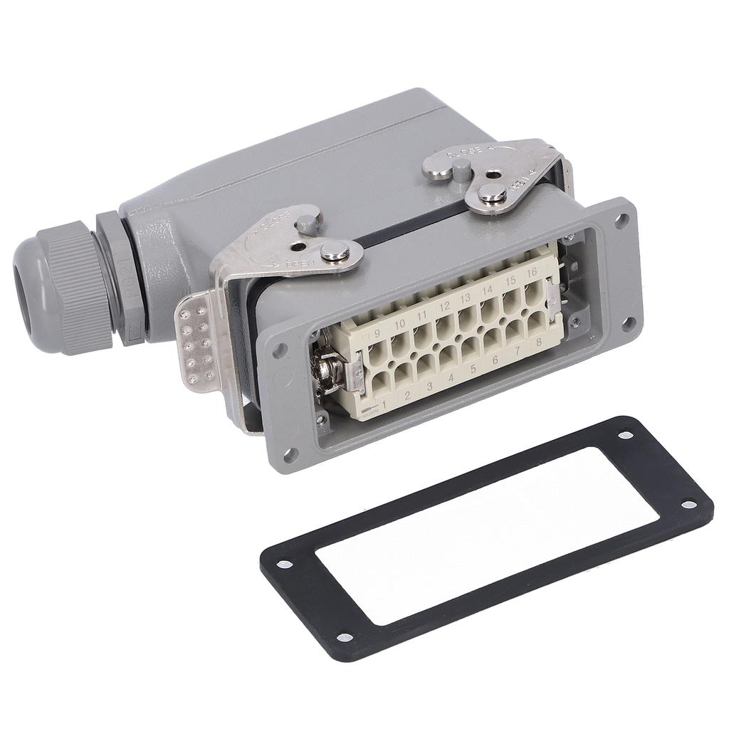 Heavy Duty Connectors 16 Contacts Side Out Industrial Waterproof Aviation Plug Socket