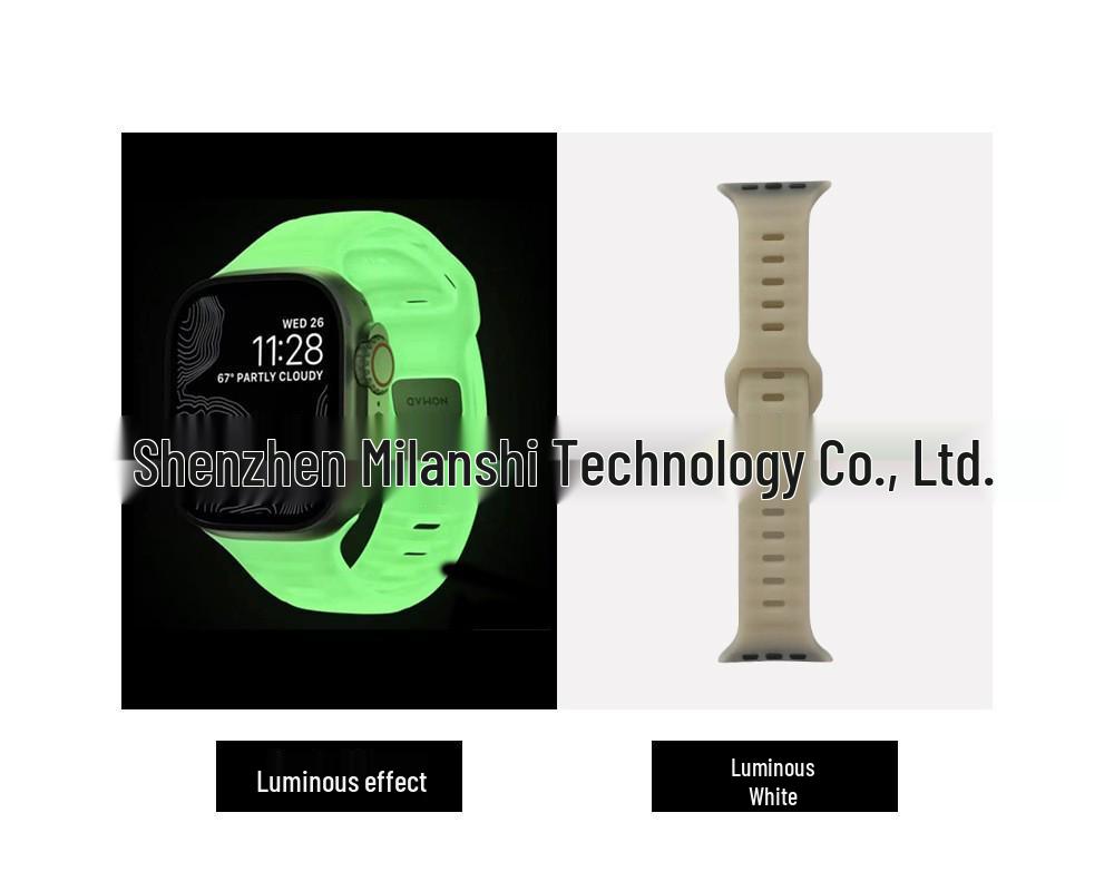 iWatch7 Diamond Buckle Horizontal Stripe S9 Silicone Strap for Apple Watch 8/Ultra