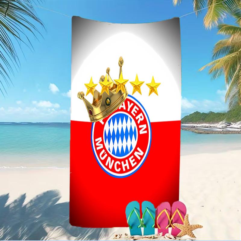 Beach Towel with FC Bayern München logo Pattern - soft,absorbent,machine washable Lightweight&Modern,swimming,Travel Essentials