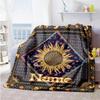 Vintage Boho Indian Mandala Personalized Text Blanket Cozy Personalized Blanket Comfortable Versatile for Livingroom Sofa Picnics Bedding