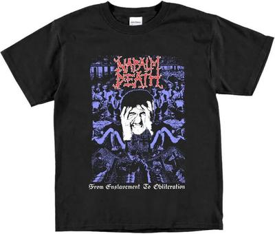 Napalm Death From Enslavement to Obliteration Maglietta Vintage Grindcore Punk SOB