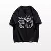 Summer Women Funny Cartoon Print T-Shirt Harajuku Round Neck Loose Casual Y2K Tops Pure Cotton Graphic T Shirts Gray Streetwear