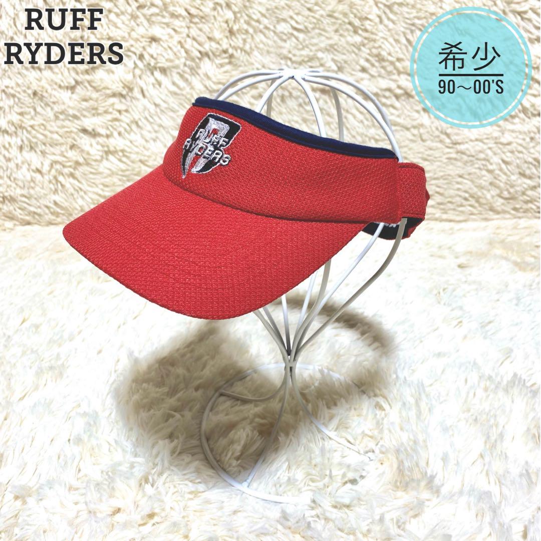 

[USED] RUFF RYDERS Sun Visor, Red, Embroidered Logo, 90s-00s
