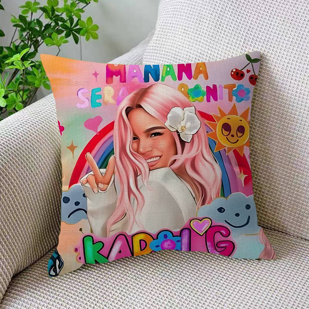 Singer KKarol G Funny Cushion Cover Pillow Cover Decor Pillowcase Printed Cushion Case For Couch