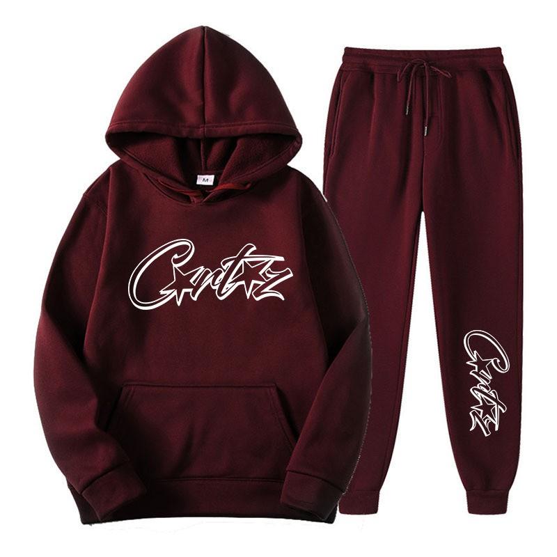 Set Felpa Invernale Unisex Con Grafica Monocromatica Audace Vestibilità Larga Streetwear Tuta per Adolescenti