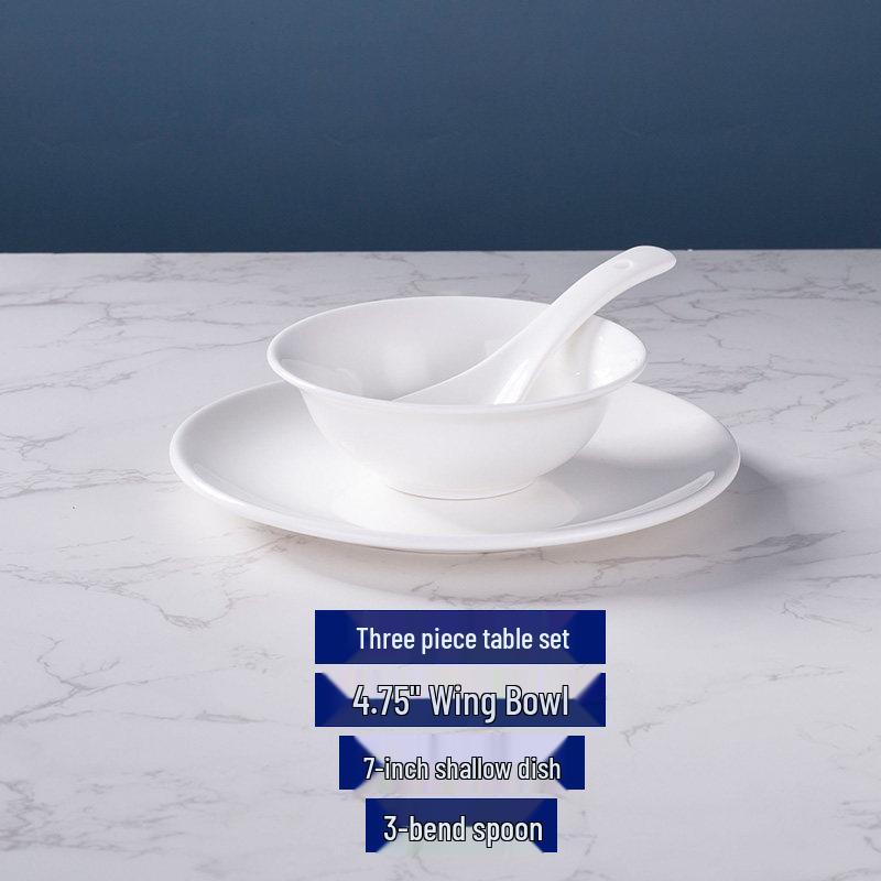 Thickened Ceramic Bowls for Rice, Breakfast, Soup, Noodles - Pure White