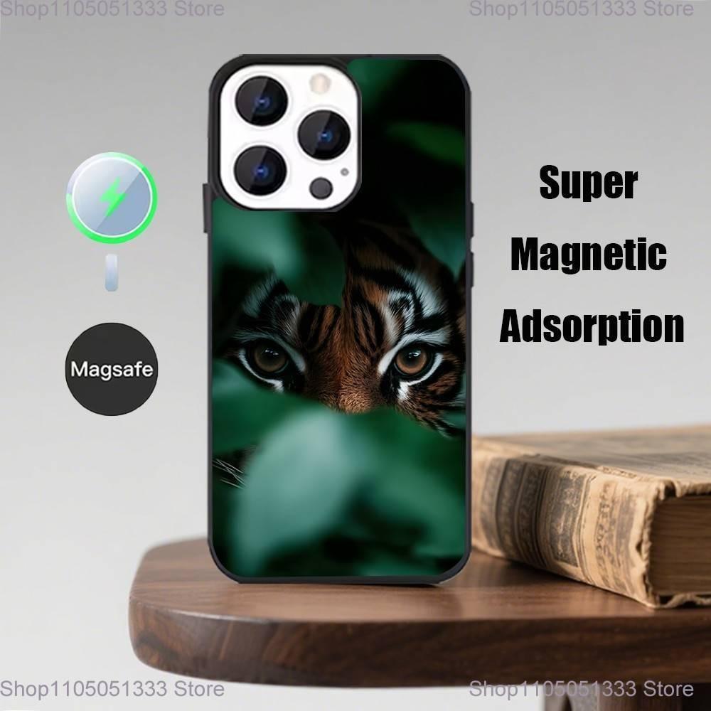 Animal Cover Tiger Lion Phone Case  For iPhone 17,16,15,14,13,12,11,Pro,Max,Plus,Mini,Magsafe,Magnetic Wireless Charging Case