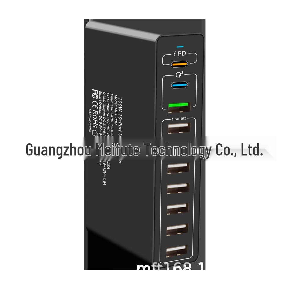 65W Multi-Port USB Charger, PD 20W Fast Charging, QC 3.0 Compatible with Apple & Huawei.