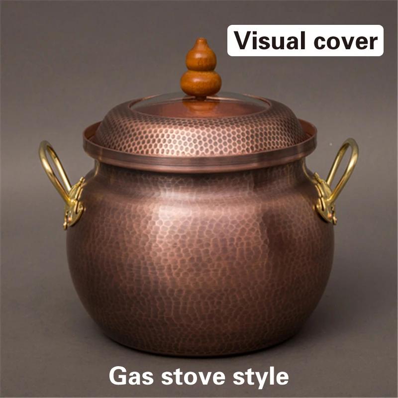 Thickened stewpot Handmade copper soup pot capacity copper pots Induction cooker soup pot Gas stockpot Pure Copper Soup Pots