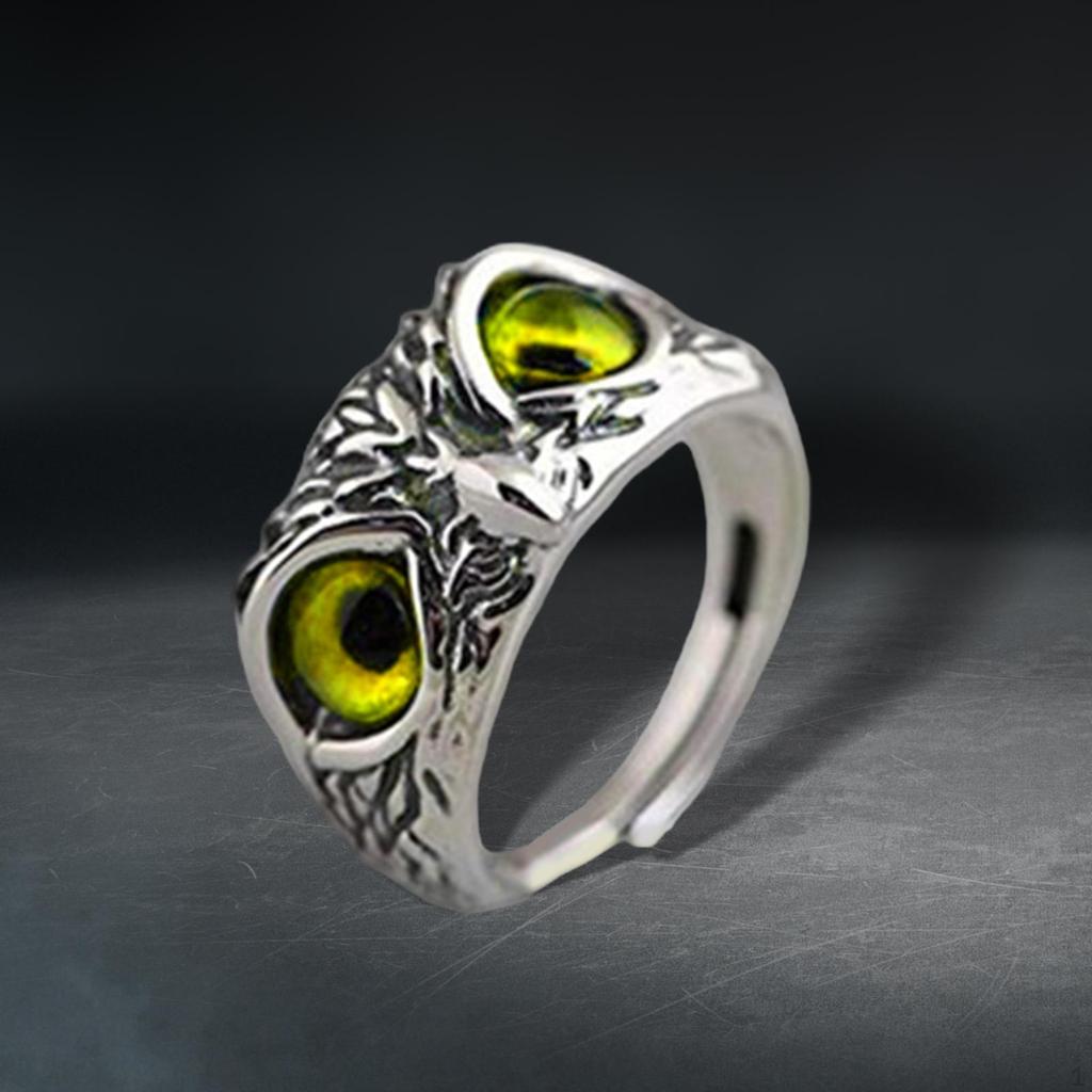 Eye Owl Rings Animal Open Ring Statement for Men Women Teen Boys Girls