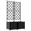 Garden Planter 2 Pcs Black 80 X 40 X 143 Cm Plastic